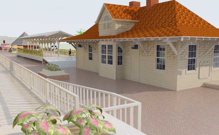 A 3D rendering of the completed Railroad Street Project