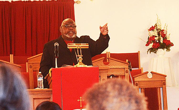Sunshot by Michael Hall - The Rev. Jermaine Drinkard speaks at the annual Martin Luther King Jr. Day ceremony presented by the Hart County NAACP on Monday, Jan. 20, at Sardis Missionary Baptist Church.
