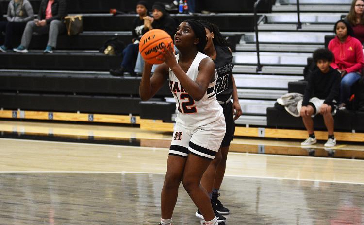 Sunshot by Grayson Williams - Hart County’s Shakendra Grove puts up a shot against East Jackson on Jan. 21. She finished with 35 points in the game