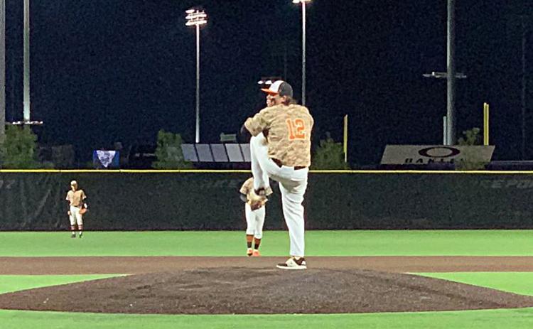 Photo submitted Will Dean deals from the mound on Saturday in Cartersville when he pitched a no hitter against Riverwood.