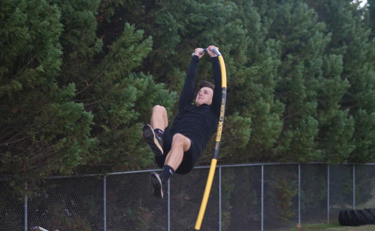 Sunshot by Grayson Williams - AJ Johnson pole vaults at Hart County High School track practice last week.