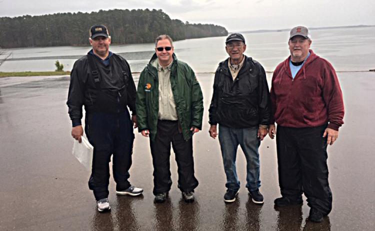 Pictured are the winners from left to right:  Jason Sanders, first place, 12.32 lb.; Dennis Royal, second place, 10.69lb.; Max Milford, third place, 10.67lb.; and Larry Brown, fourth place, 10.36lb.