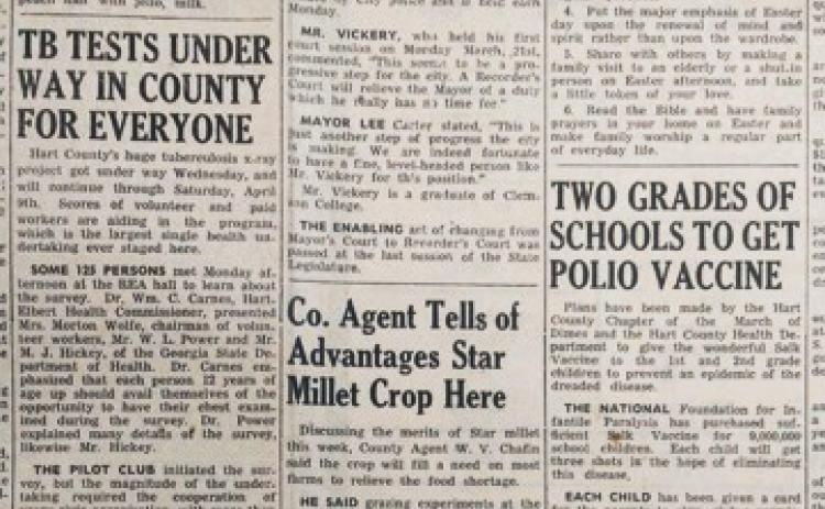 The front page of the April 2, 1920 edition of The Sun included two articles about battling disease, echoing today's current situation.