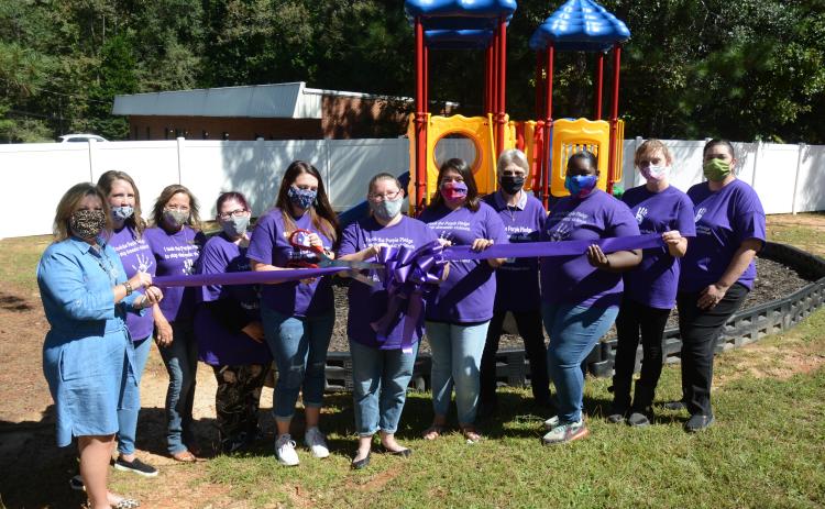 Sunshot by Michael Hall - Pictured from left to right are Teresa Neese (board president), Taylor Burnett, Tina Sosebee, Tiffany Holland, Kristen Jackson, Barbara Stowe, Isabel Bocanegra, Katherine Reusing (executive director), Tekara Rucker, Mallory Rowland and Joanna Fleming.