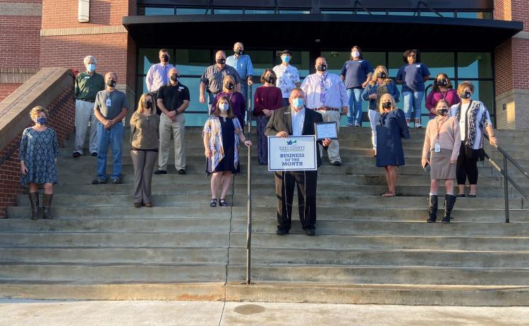 Pictured are, front row, left to right, Jennifer Carter, Jacqueline Brock, Heather Crump, Superintendent Jay Floyd, Missy Vaughn, Anna Hall and Katrina Cook. In the second row are David Seagraves, Brooks Mewborn, Lydia Bennett, Courtney Hart, Kevin Gaines, Stephanie Guzman and Sonia Cobb. In the third row are Larry Torrence, David Buddenbaum, Jeff Garner, Jerry McHan, Ray Stowers, Isabel Bocanegra and Sequilyous McLendon.