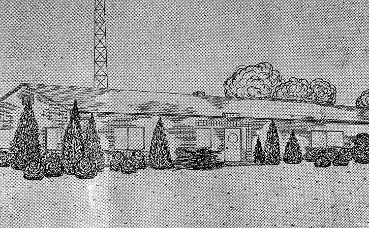 A rendering published in 1947 of what is now WKLY.