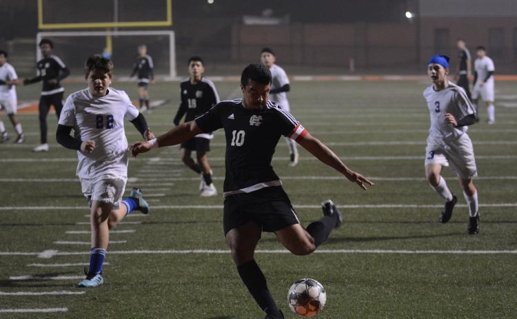 Sunshot by Grayson Williams - Renso Escobedo boots what turned into a goal for Hart County on Thursday, Feb. 11, at Hart County High School.