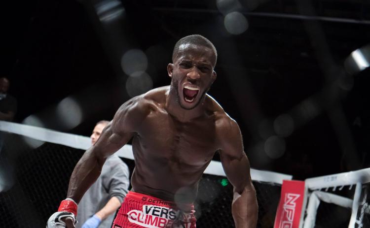 Photo submitted - Hartwell’s Cee Jay “The Autobot” Hamilton roars with emotion in a previous mixed martial arts bout. The professional fighter recently signed with Bellator MMA, one of the premier MMA promotions in the world.