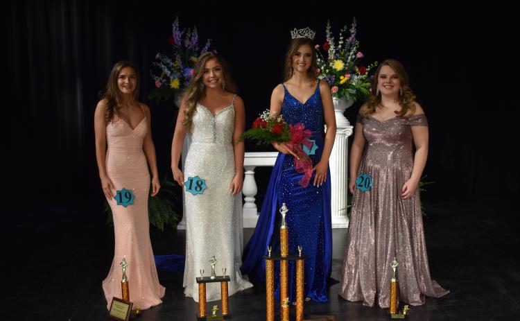 Left to right: Evelynn Holmes, Scout Lewis, Erin Isbell (Miss HCHS) and Ellie Dodd.