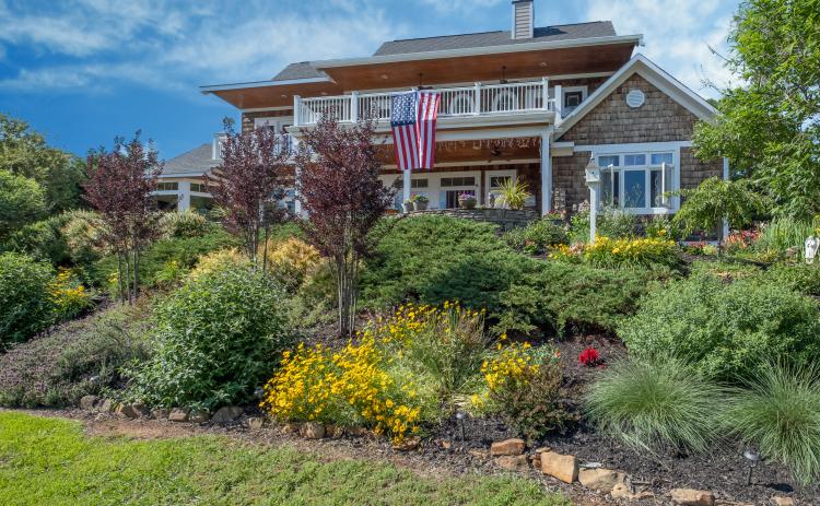 the lake side of the Valhaly home.