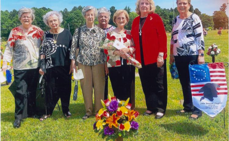 Pictured left to right: Emily Temple, Nancy Clark, Pam Temple, Mary Anne Huggins, Gay Booth, Sara Lesseur and Annette Johnson.