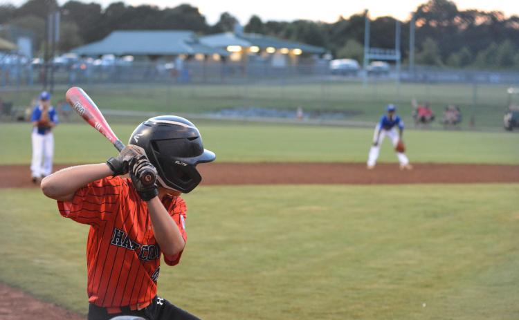 Drew Dotson/The Hartwell Sun - A batter awaits the pitch in the 9-11 all-star team’s loss against Toccoa on June 30.