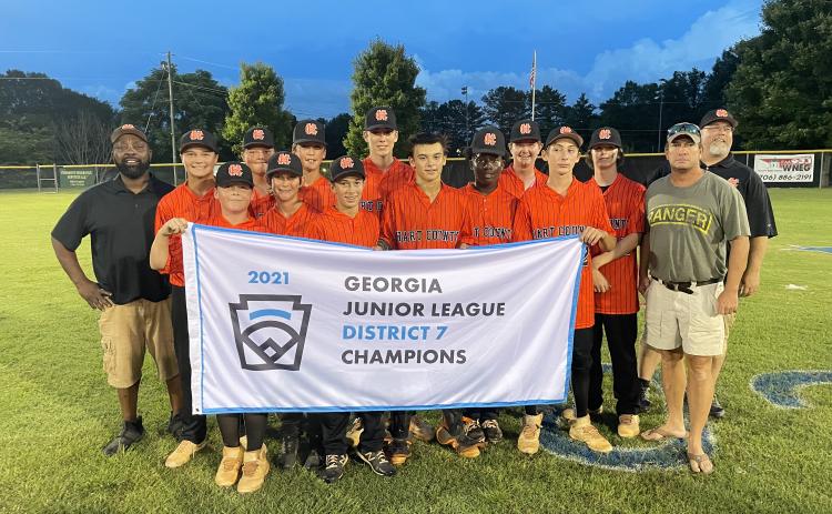 Photo Submitted. Front row from left to right: Zach Bowen, Jackson Starrett, Jackson Carter, Pearce Mewborn, Armani Rucker, Hunter Poole. Back row: Coach Billy Rucker, Cooper Sanders, Mason Conley, Max Martin, Lucas Fritz, JJ Mooney, Riley Kesler, Coach Chris Carter, Head Coach Kevin Bowen.