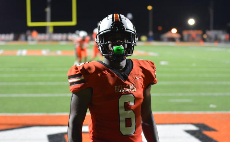 Malachi Kelley poses for the camera after scoring his second touchdown of the night.