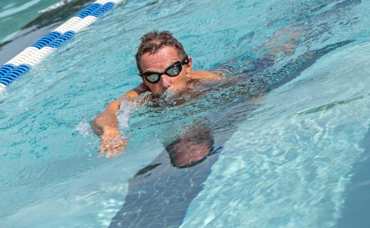 Schyck swims the freestyle at the YMCA, one of his favorite places in Hartwell.
