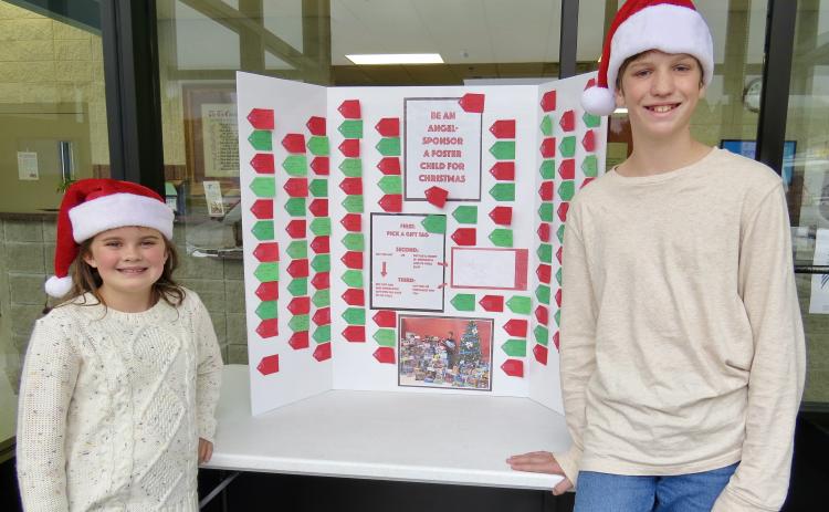 Claire Hoy and Tyler Bowers, this year’s youth leaders for the Angel Tree Project.