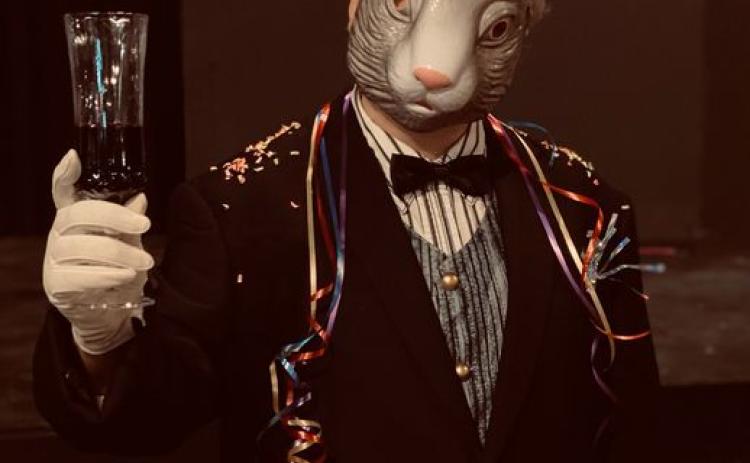 One of the HCCT actors welcomes his guests to Harvey’s Twisted Birthday Party.
