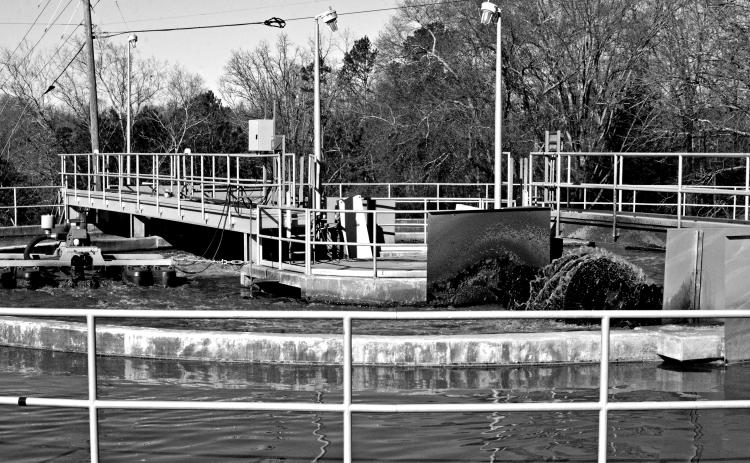 Aerators at the Hartwell sewage plant at work. The aerators are one of many facets of the plant that the city is looking to upgrade.