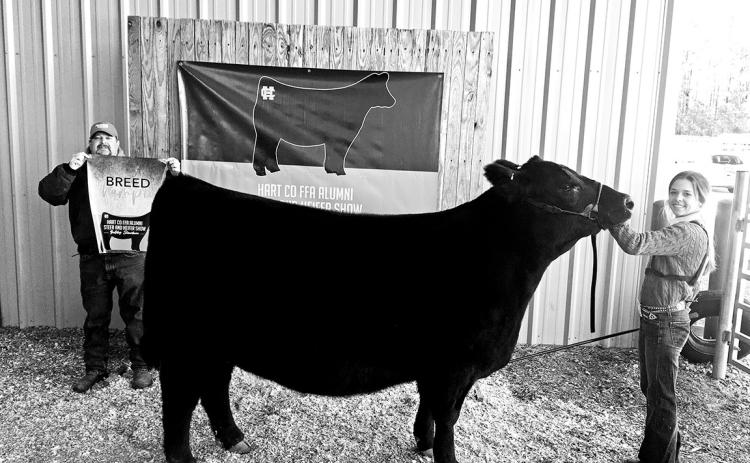 Hart County High School student Ashlyn Floyd won Grand Champion Angus Heifer.