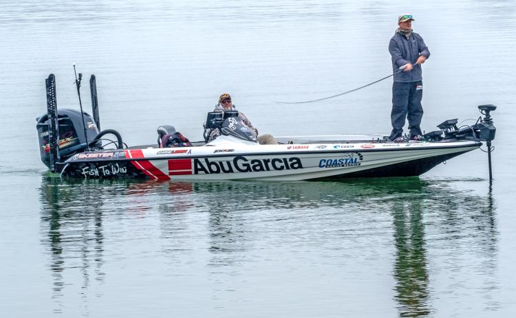 Local photographer catches  Shane LeHew from Catawba, N.C. from his Hartwell dock.  Lehew finished 50th and won $10,000 in the Bassmaster  Classic on Lake Hartwell over the weekend.