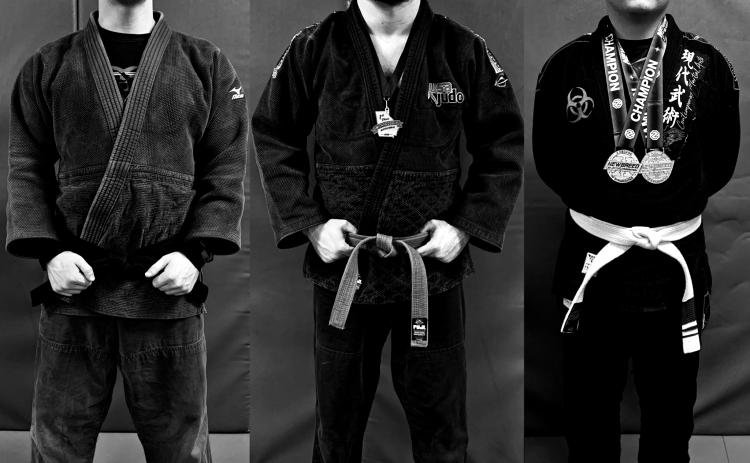 CMA Judo Coach Dustin Rogers (left), Chris Burns (center), Noah Wyckoff (right)