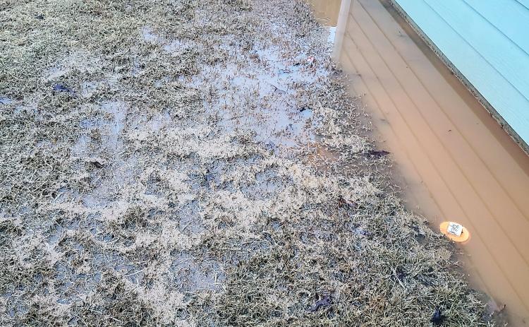 Image of the alleged flooding outside homes at Mt. Hebron Heights reported by Kristie Thompson.