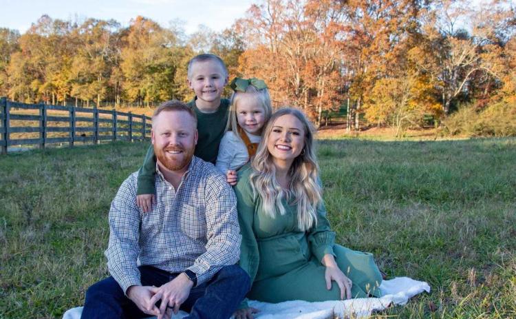 District 4 candidate Jeff Brown pictured with wife Cassie and children Judson, 5, Camilla, 4. Not pictured is daughter Charlotte, born April 3.