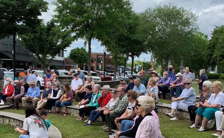 Archived photo Dozens meet at the courthouse last year for the National Day of Prayer.