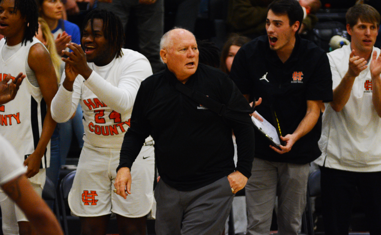 Harry Marsh coaching during his final season at Hart County High School.