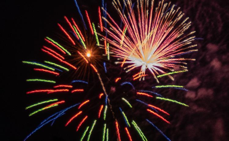 Fireworks light up the night sky around Lake Hartwell after hours on Saturday, June 25.