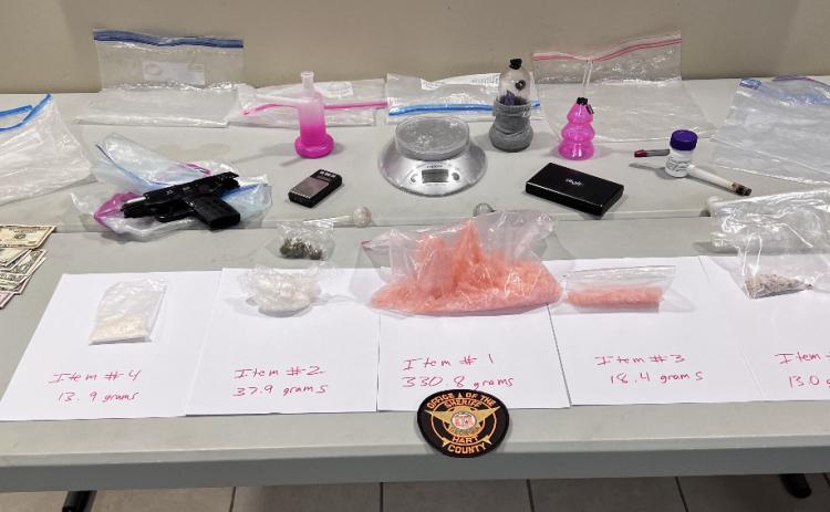 The items seized by investigators during the Aug. 18 investigation included approximately 18 ounces of meth, cash, firearms and drug paraphernalia.