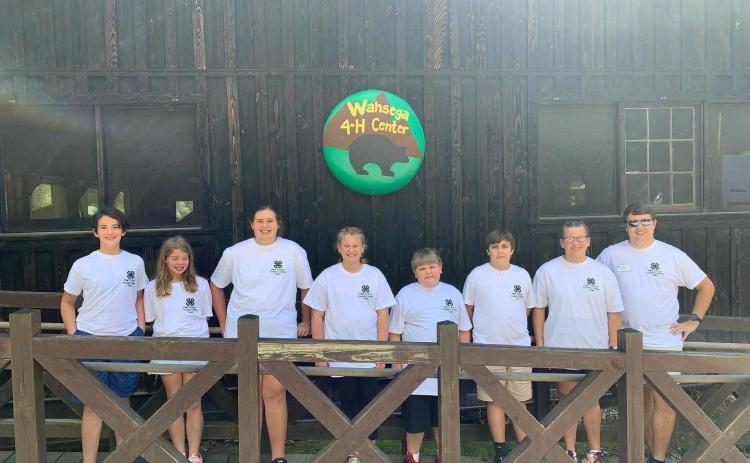 Pictured left to right are Phobe Cain York, Morgan Johnson, Emma Shift, Paige Wilson, Easton Saylors, Lukas Smith, Grace Wilson and Jacob Smith (coach and Hart County 4-H Program Assistant).