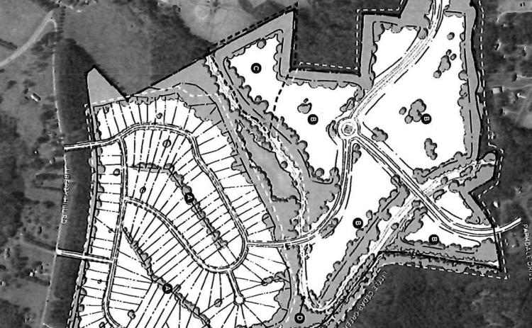 A rendering of the proposed subdivision along Liberty Hill and Fairview Roads in Hartwell.