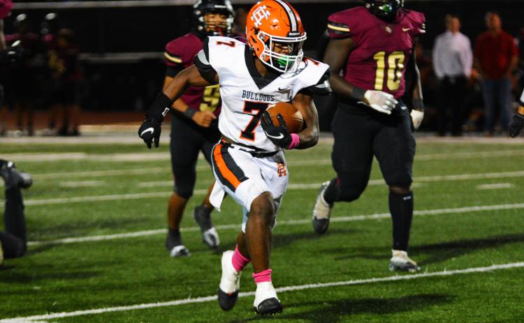 Running back Nori Moore, nicknamed “Duke,” recorded 360 yards from scrimmage against Hebron Christian Academy in Dacula on Friday, Oct. 28.