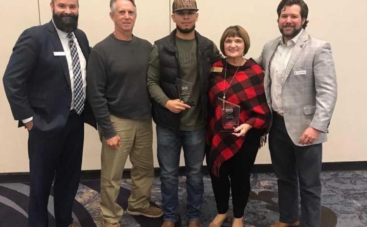 Pictured, from left to right, are Ash Mangham (CEFGA), Mike Carey (Athens Technical College/Hart College and Career Academy Instructor), Johnny Barrientos Valle, Dr. Barara Wall (Deputy Superintendent for Career, Technical, and Agricultural Education at the Georgia Department of Education), and Zach Fields (CEFGA).