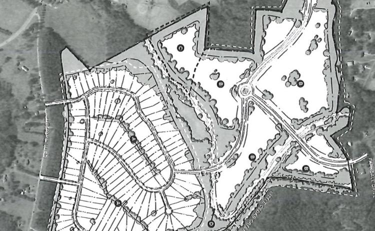 The proposed subdivision plot of land that developers Kenney Whitworth and Brandt Bentley want to develop.