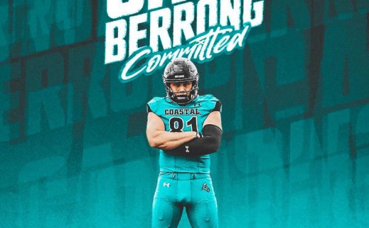 Former Hart County and Notre Dame tight end commits to play for the Chanticleers of Coastal Carolina. (Photo by Coastal Carolina Athletics)