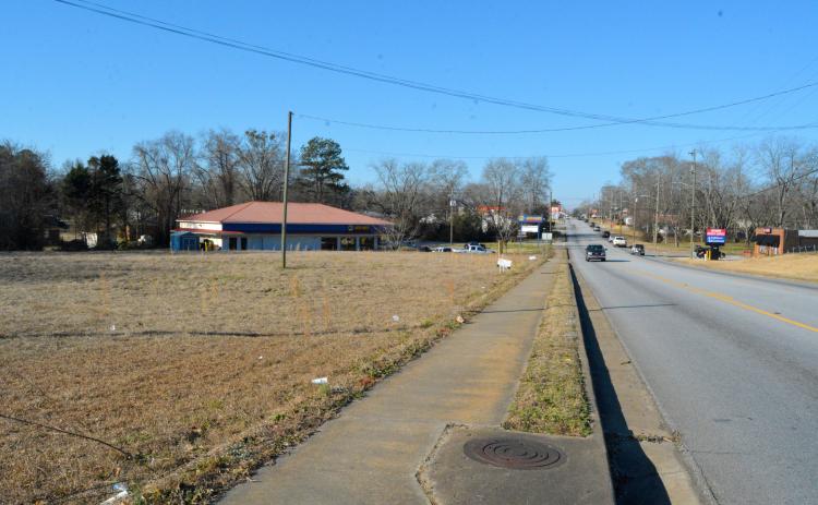 Pictured above is the location of the 1.9-acre lot along Franklin Street adjacent to Napa Auto Parts where a Dunkin' Donuts and Firehouse Subs is planned.