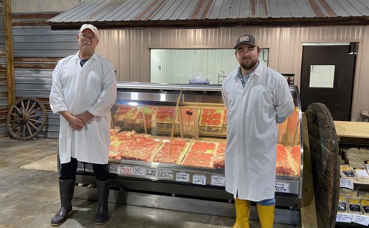 Junior Gray (left) and Cade Carter (right) are bringing back “old-school” ways of butchering through Hometown Butcher LLC. The independent custom butcher shop is located on Royston Highway in Canon.