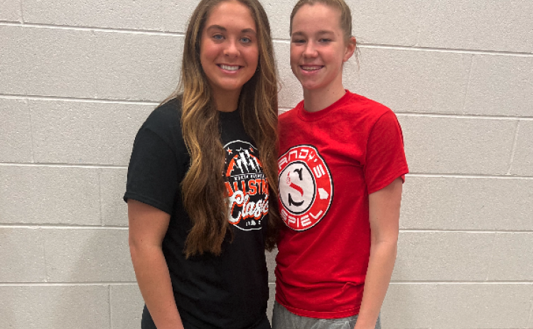 Pictured from left to right is junior guard Dakota Phillips and junior forward Madison McLane after participating in the Sandy Spiels Spring Showcase at Chestatee High School on Saturday, March 18.