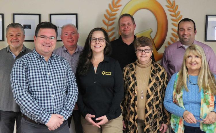 Members of the Redline Plastics leadership team were on hand at Quality Holdings to introduce themselves to their new team. Pictured (L-R) Frank Youngblood (CFO of Quality Holdings), Andre Ferreira (Director of Operations Quality Holdings), Jeff Thomas (CEO/President of Quality Holdings) Virginia Winter (Senior Buyer Quality Holdings), Jon Van Ess (Director of Operations for Redline Plastics) Karen Beasley (HR Manager for Quality Holdings), Nick Murray (President of Redline Plastics) and Robin Breeden.