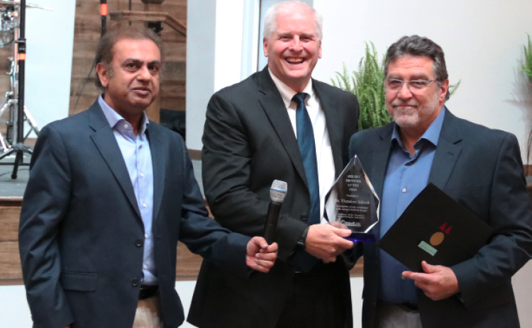 Pictured during MedLink Georgia’s annual awards banquet are (L-R) Dr. Mushtaq Ahmed, MedLink CMO, Dave Ward, MedLink CEO and MedLink Hartwell’s Dr. Theodore Schock, Provider of the Year.