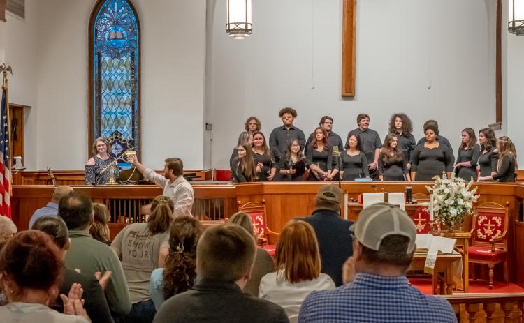 The Hart County High School Chamber Chorus, under the direction of Josh Bryan, presented a spring concert in the sanctuary of Hartwell First United Methodist Church.
