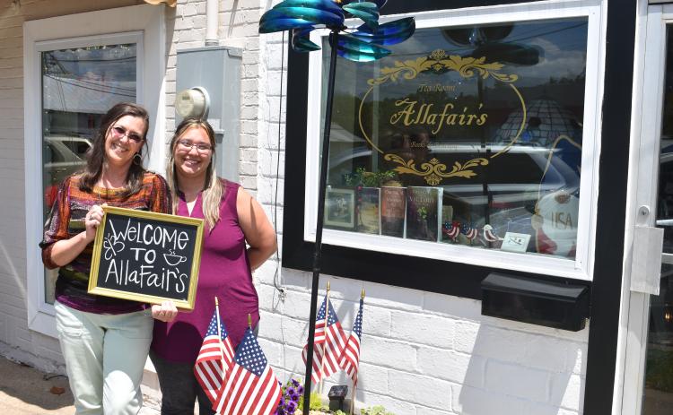 Mother-daughter duo Darlene Nixon (left) and Brooke Dutton (right) stand out front of their new business, Allafair’s, on North Forest Avenue.