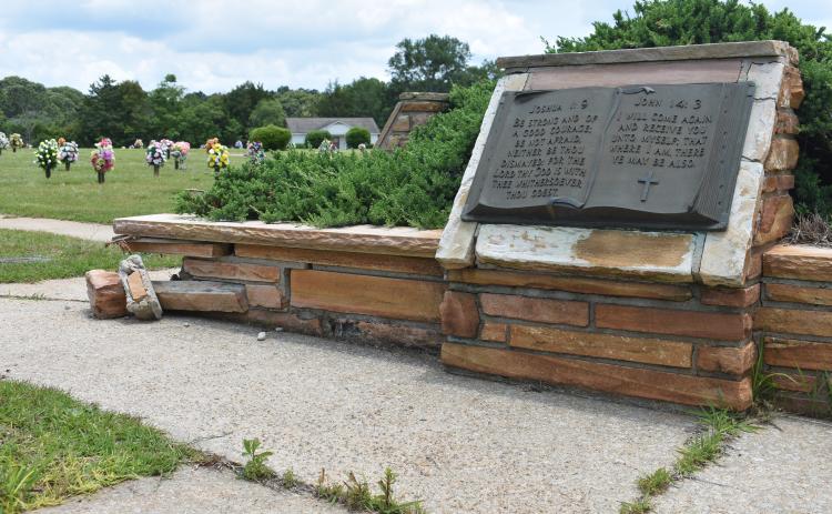 Nancy Hart Memorial Park is located on Royston Highway, and is currently under investigation by the Georgia Secretary of State’s office. Many of the concrete paths throughout Nancy Hart Memorial Park are cracked and have weeds growing through them.