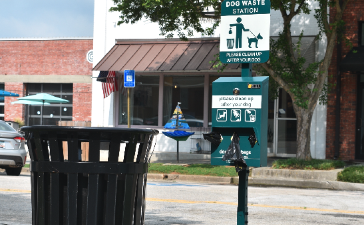 Main Street has installed three Dog Waste Stations in Downtown Hartwell, with plans to add three more.