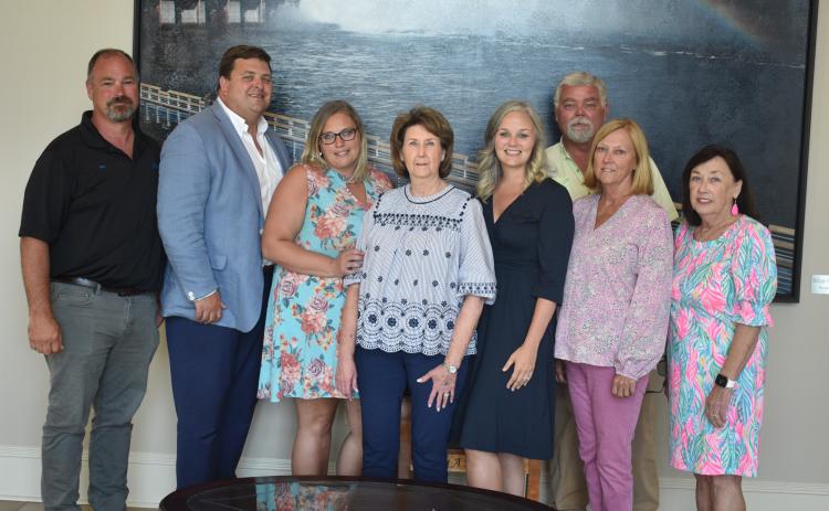 Pictured are (L-R) Ken Lystiuk, Jon Herschell, Leann Long, Elaine Heaton, Candace Jordan, Dennis White, Sue Poole and Harriet Hodgkin.