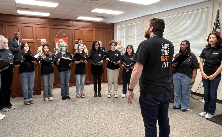 The Hart County High School Chamber Choir performs the Star Spangled Banner in remembrance of 9/11.