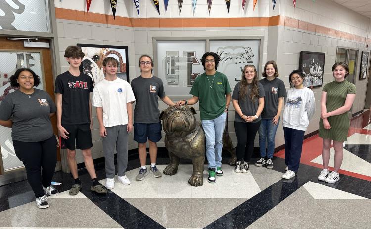 Hart County High School students, who received national academic honors during the 2022-2023 school year, from left to right, Jada Phelps, Jackson Daniel, Joshua Fleming, Cayson Fechner, Gael Albarran, Abigail Luney, Adeline McCurley, Catherine Nguyen, and Macy Robinson (Not pictured: Isabella Chitwood).