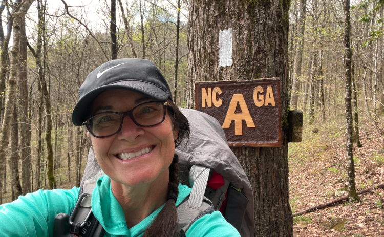 Pictured is Hartwell native Julie George during her 2022 110 mile hike on the Appalachian Trail as she now prepares for her 2,198.4 mile hike on the same trail in March of 2024.
